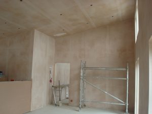 large plastered room