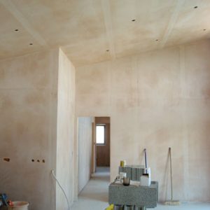 plasterboarded room that has been plastered